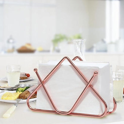 Gold Napkin Holder for Dining Table - Tissue Paper Stand Stylish Decorative Piece