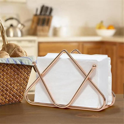 Gold Napkin Holder for Dining Table - Tissue Paper Stand Stylish Decorative Piece
