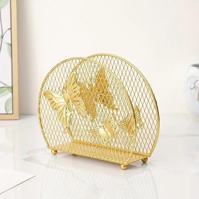 Butterfly Pattern Napkin Holder for Dining Table - Tissue Paper Stand for Kitchen, Home Décor, Office, Restaurant,