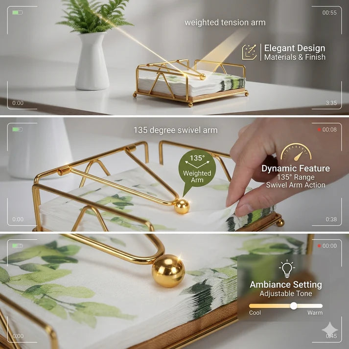 Modern Napkin Holder for Dining Table & Kitchen - Tissue Paper Stand for Home Décor, Restaurant.